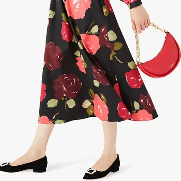 Kate Spade Smile Small Leather Chain Shoulder Bag Crossbody Lingonberry - Picture 4 of 4